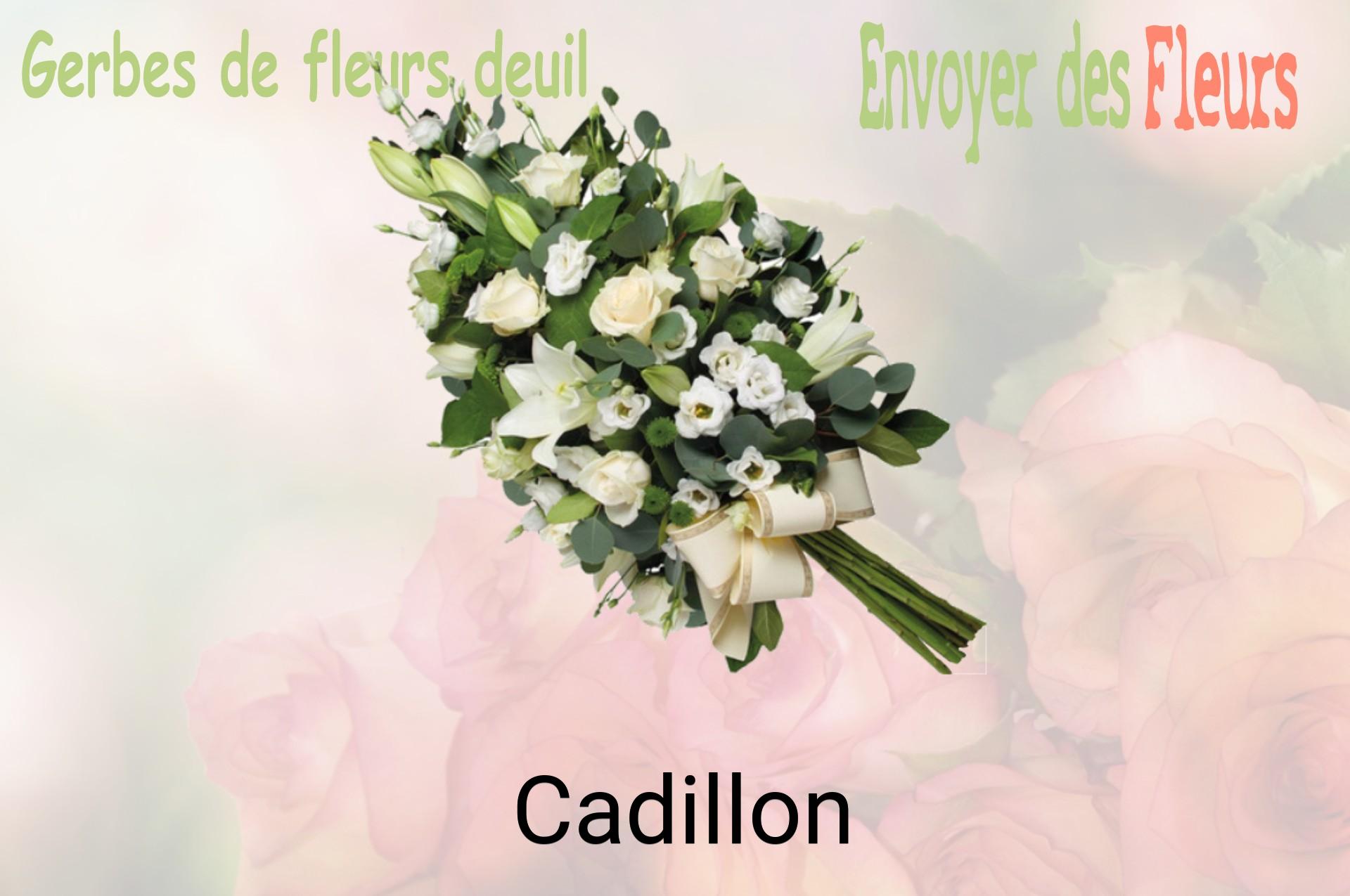Gerbe de fleurs de deuil livrée à Cadillon